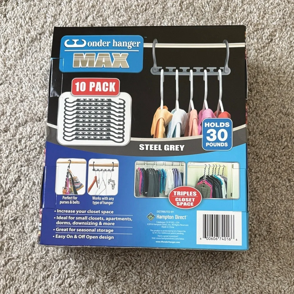 Max Steel Grey Closet Organizer 10 Pack